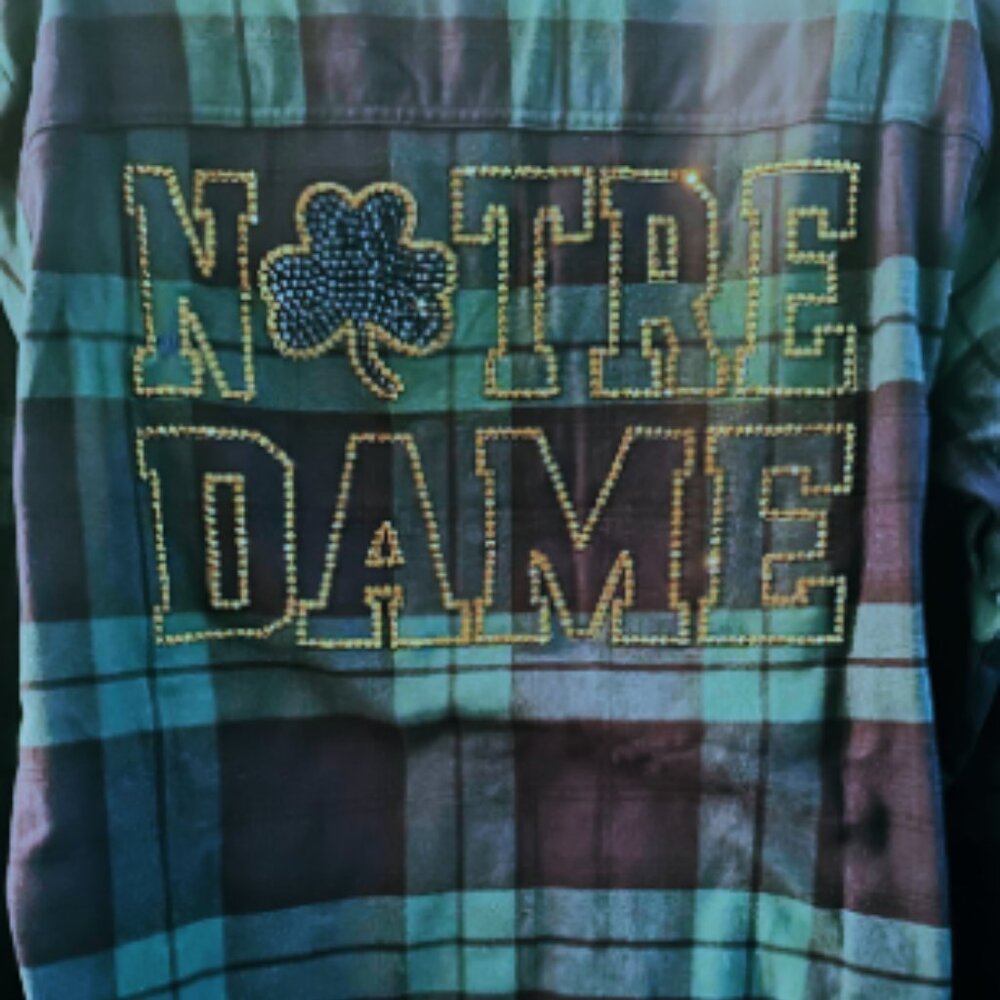 Notre Dame Irish Rhinestone Flannel